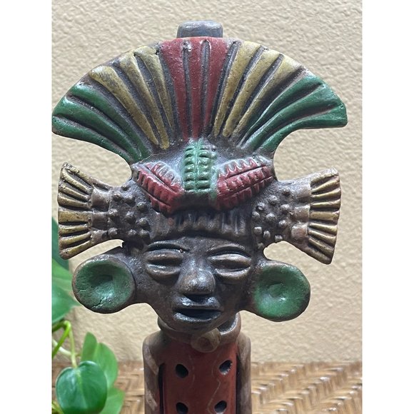 Vintage Mexico Aztec Mayan Clay Flute Folk Art Pottery Primitive - Picture 2 of 10